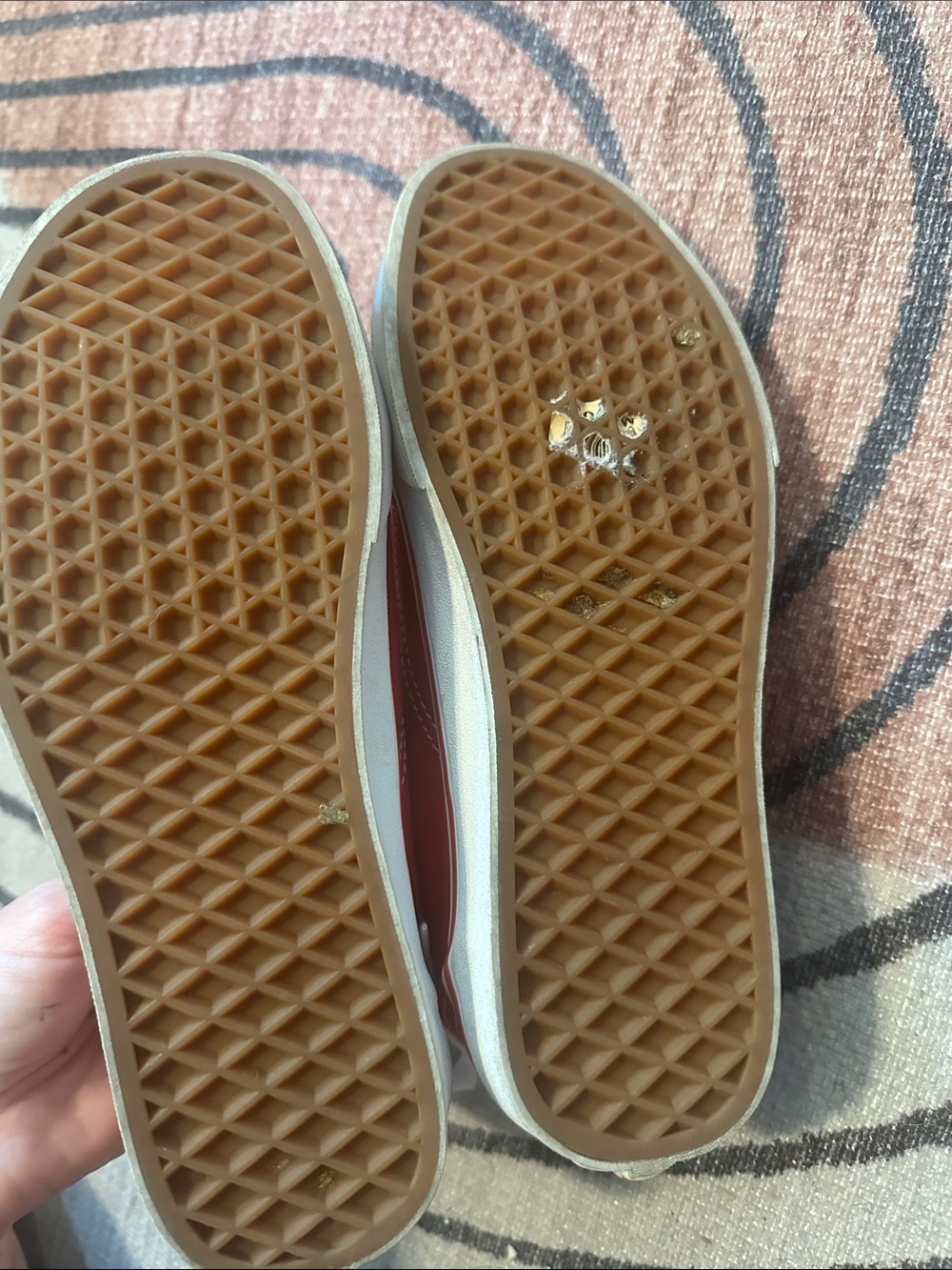 Red Vans Canvas Sneakers with White Stripe - Picture 6 of 6